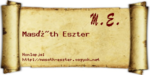 Masáth Eszter névjegykártya